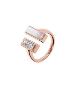 Donna Bronzallure Milano | Anello Donna Bronzallure Milano Alba Agata Bianca Zirconi Wsbz01851.Wla