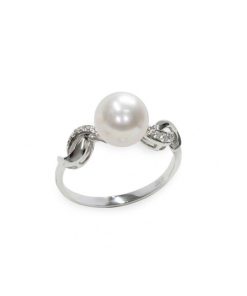 Donna Mayumi | Anello Donna Oro Bianco Mayumi Perla Akoya Diamanti Anm193