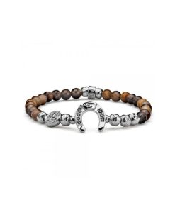 Uomo Maria Cristina Sterling | Bracciale Uomo Maria Cristina Sterling Lucky You Diaspro Ferro Di Cavallo G2300