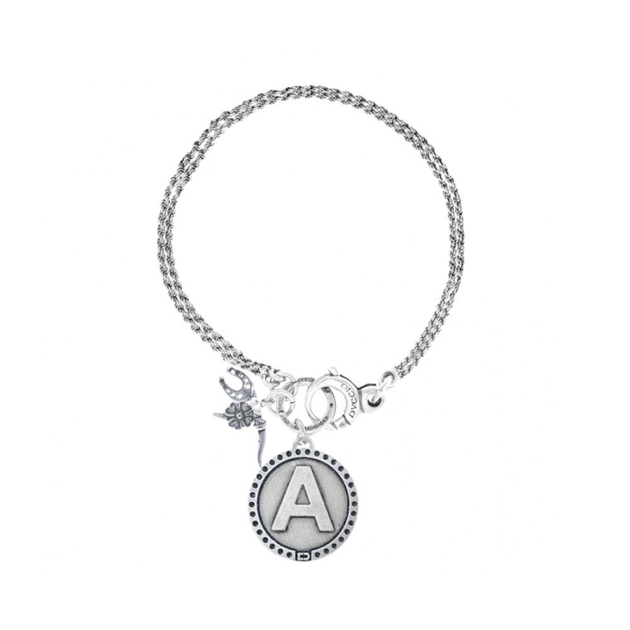 Donna Maison Dvccio | Bracciale Multifilo Donna Argento Brunito Dvccio Freedom Pendenti Iniziale Portafortuna Bfreea63_N