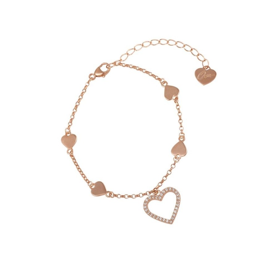 Donna Osa Jewels | Bracciale Donna Argento Rose Gold Osa Jewels Mayrose Cuore 8097