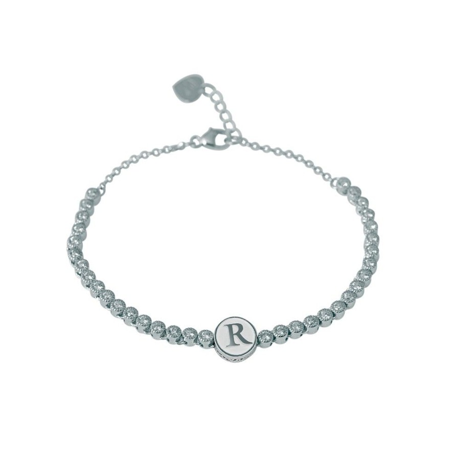 Donna Osa Jewels | Bracciale Tennis Donna Osa Jewels Argento Name Collection Calamita Lettera 9 Mm