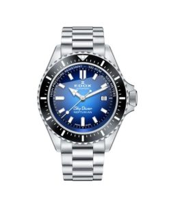 Uomo Edox | Orologio Svizzero Automatico Uomo Edox Skydiver Neptunian Blu 80120-3Nm-Buidn