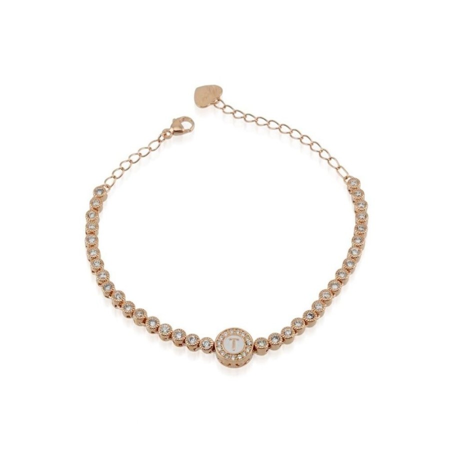 Donna Osa Jewels | Bracciale Tennis Donna Osa Jewels Argento Rose Name Collection Iniziale A-Z