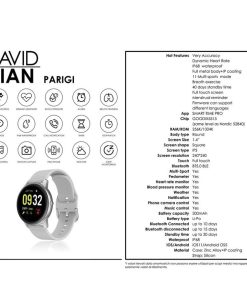 Uomo David Lian | Orologio Smartwatch Unisex David Lian Parigi Silicone Grigio Dl107