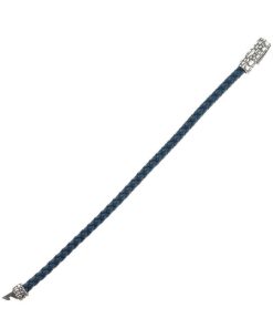 Uomo Albert M. | Bracciale Uomo Ecopelle Argento Albert M. Mistero Blu Wsox00164.Blu