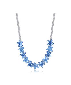 Donna Luca Barra | Collana Girocollo Donna Luca Barra Fiori Blu Ck1016