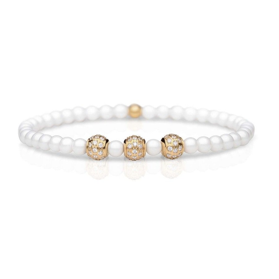 Donna Bering | Bracciale Donna Bering Artic Glow Acciaio Ceramica Bianca 607-5217-180