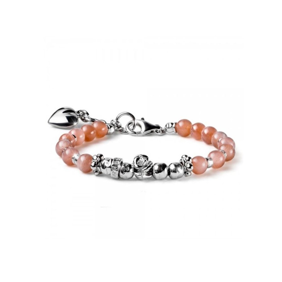 Donna Maria Cristina Sterling | Bracciale Donna Maria Cristina Sterling Rose Pietra Di Luna Rosa G3254