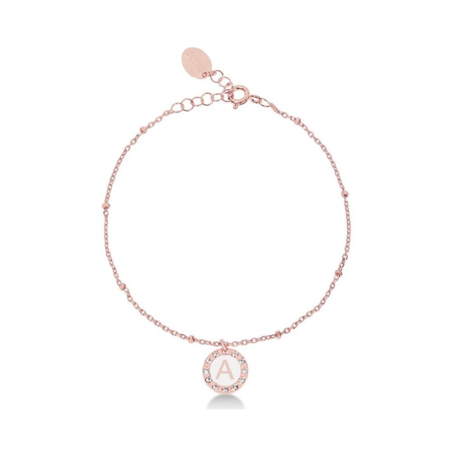 Donna Maison Dvccio | Bracciale Donna Argento Dvccio Petit Tresor Iniziale Zirconi Bmicroag/R