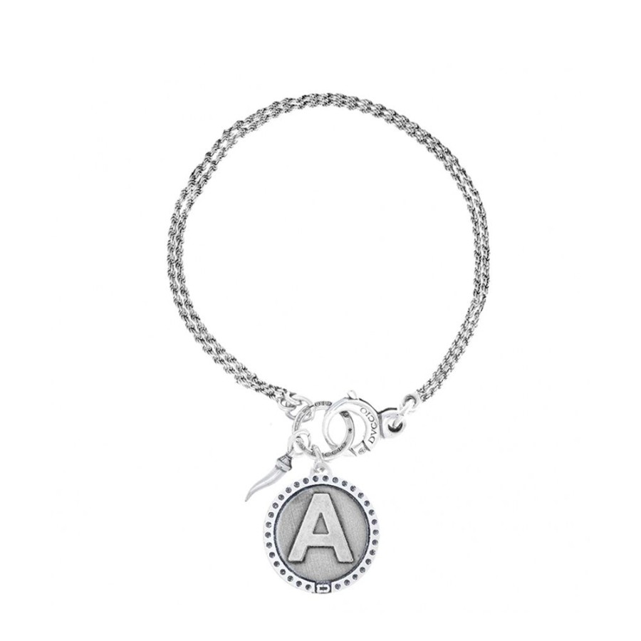 Donna Maison Dvccio | Bracciale Multifilo Donna Argento Brunito Dvccio Freedom Pendenti Iniziale Portafortuna Bfreea61_N