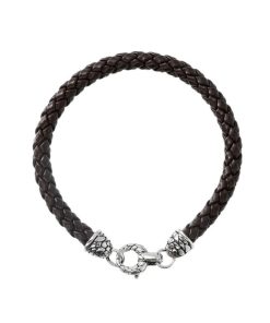 Uomo Albert M. | Bracciale Uomo Ecopelle Argento Albert M. Mistero Marrone Wsox00141.Brw