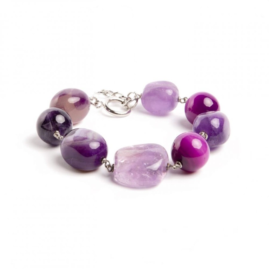 Donna Della Rovere Gioielli | Bracciale Donna Della Rovere Gioielli Argento Ametista Viola Bmdrm120626Aba