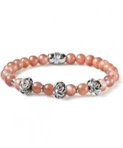 Donna Maria Cristina Sterling | Bracciale Donna Maria Cristina Sterling Rose Pietra Di Luna Rosa G3253