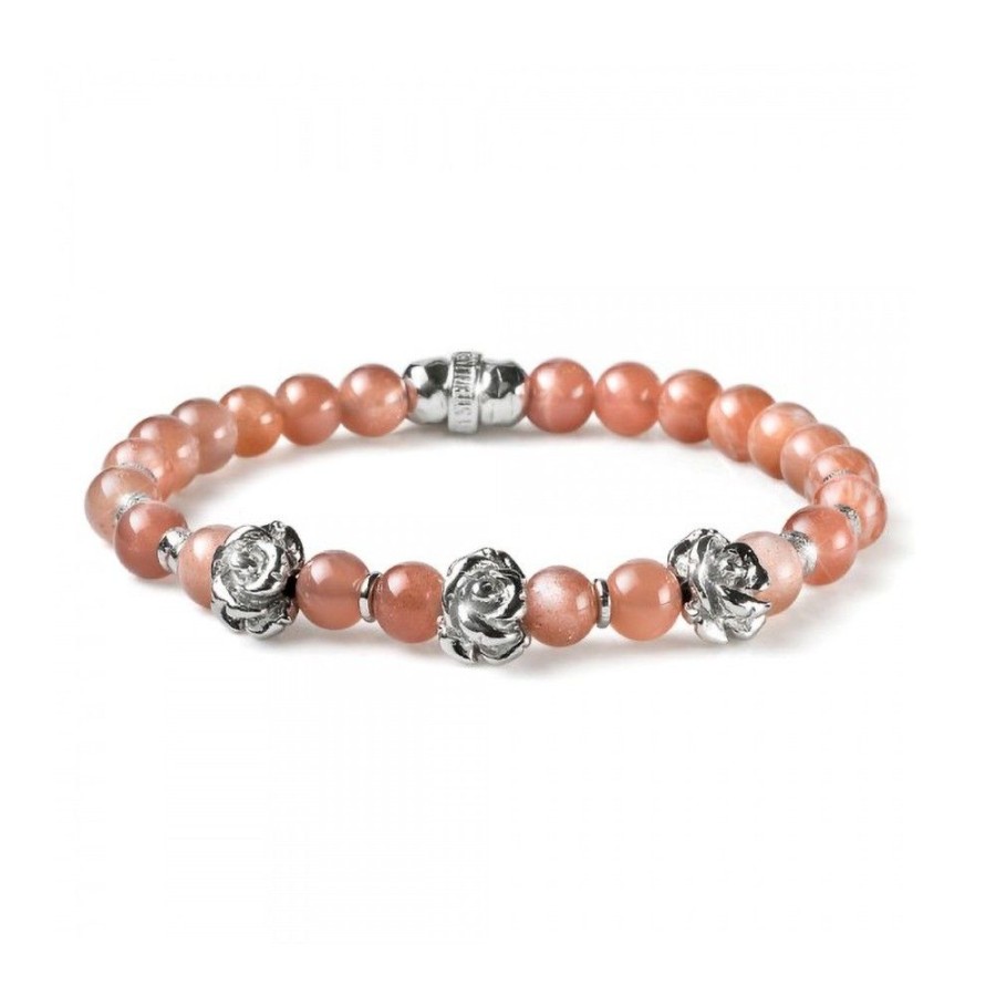 Donna Maria Cristina Sterling | Bracciale Donna Maria Cristina Sterling Rose Pietra Di Luna Rosa G3253