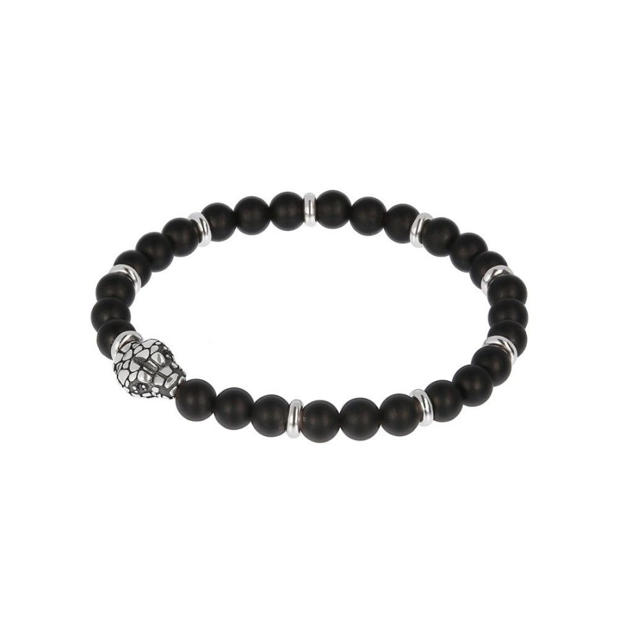 Uomo Albert M. | Bracciale Uomo Argento Albert M. Mistero Serpente Onice Nero Wsox00210.Bom