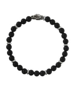 Uomo Albert M. | Bracciale Uomo Argento Albert M. Mistero Serpente Onice Nero Wsox00210.Bom