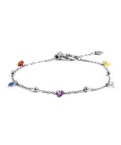 Donna Marlù Gioielli | Bracciale Donna Acciaio Marlu Be Woman Cristalli Colorati 2Br0061-Rgb