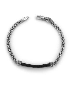 Uomo Boccadamo Man | Bracciale Uomo Argento Brunito Boccadamo Man Grani Mp135N