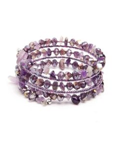 Donna Della Rovere Gioielli | Bracciale Multifilo Donna Della Rovere Gioielli Argento Ametista Swarovski Viola Mubr13008Z