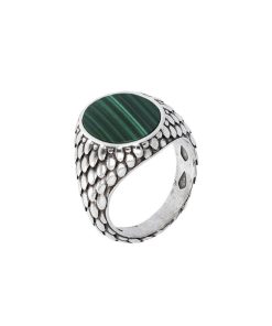 Uomo Albert M. | Anello A Sigillo Da Uomo Albert M. Mistero Con Malachite Verde Wsox00407.Gm