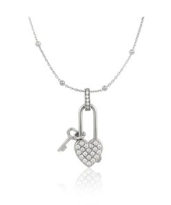 Donna Osa Jewels | Collana Donna Osa Jewels Keylove Lucchetto Cuore Chiave Large 9910