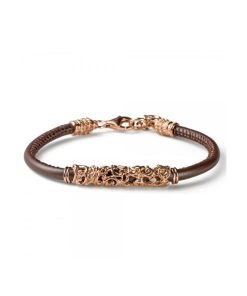 Uomo Maria Cristina Sterling | Bracciale Uomo Maria Cristina Sterling Damasco Rose Marrone G3532R