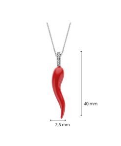 Donna Ti Sento Milano | Pendente Donna Argento Sterling Ti Sento Milano Corno Rosso 6799Cr