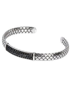 Uomo Albert M. | Bracciale Rigido Uomo Argento Albert M. Mistero Serpente Wsox00165