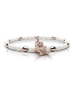 Donna Bering | Bracciale Donna Bering Artic Glow Acciaio Ceramica Bianca Orsetto 606-5331-180