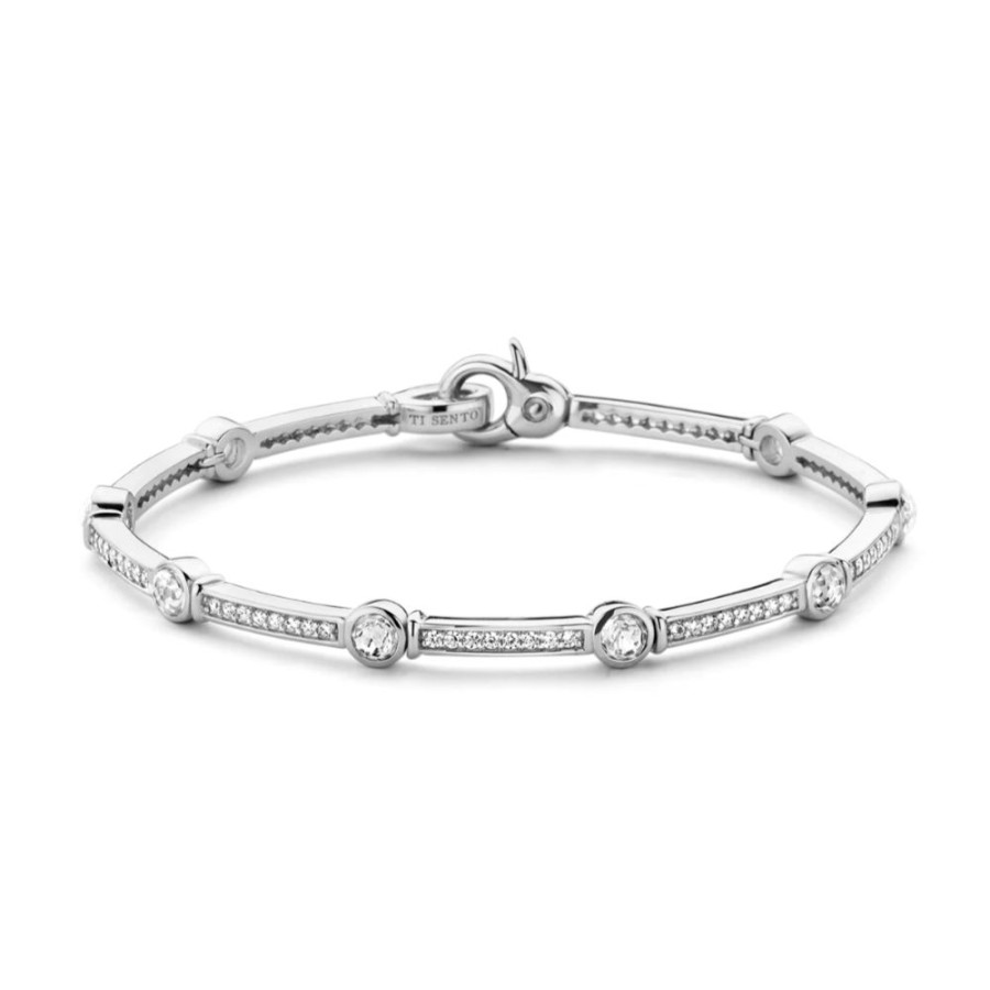 Donna Ti Sento Milano | Bracciale Tennis Donna Argento Ti Sento Milano Zirconi 2892Zi