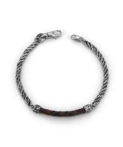 Uomo Boccadamo Man | Bracciale Uomo Argento Brunito Boccadamo Man Radici Mbr128M